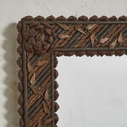 Miroirs ‘Art Nouveau’ branches de bois et cocotte de pin