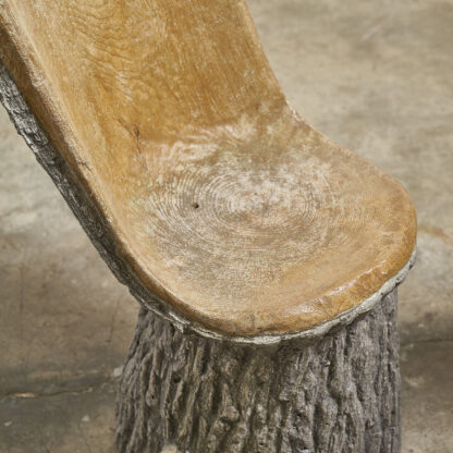 Sièges de jardin en béton effet faux bois