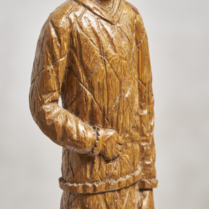 Statuette représentant Arlequin, sculpture en bois