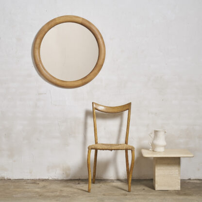 Grand miroir en bois blond teinté