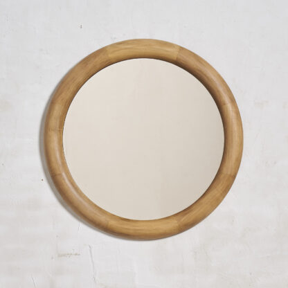 Grand miroir en bois blond teinté